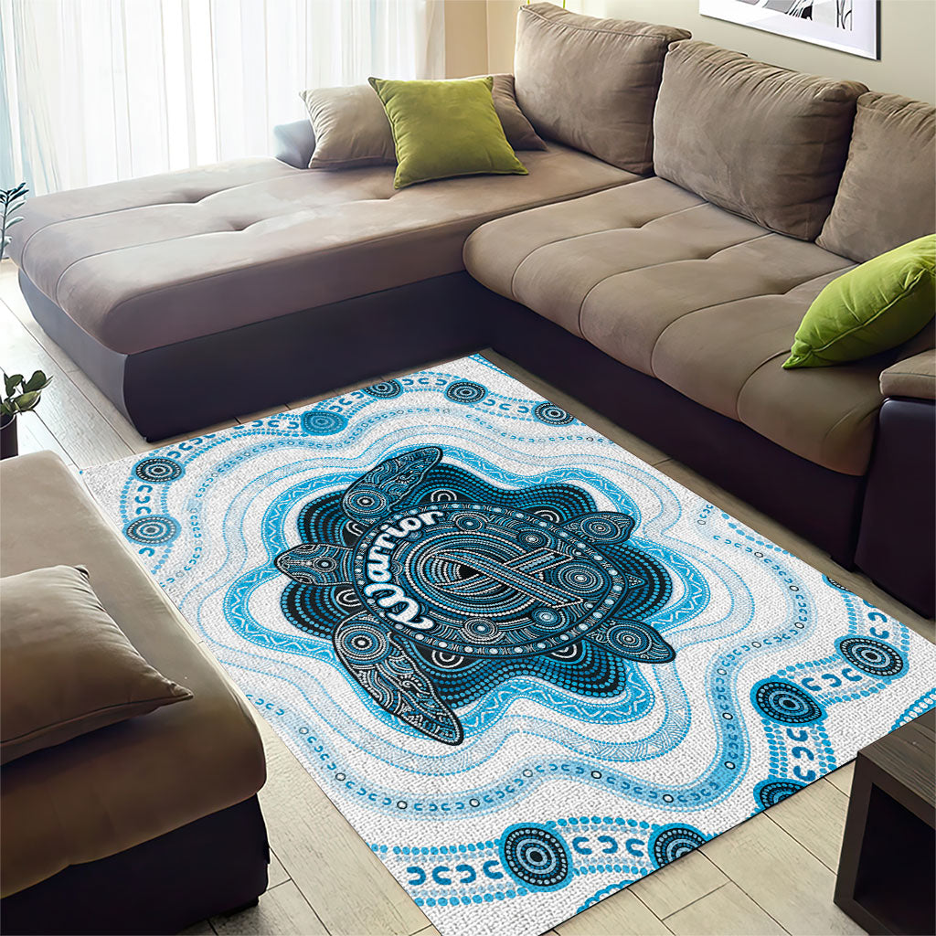 Prostate Cancer Awareness Month Area Rug Warrior Ribbon Turtle Dot Art Pattern