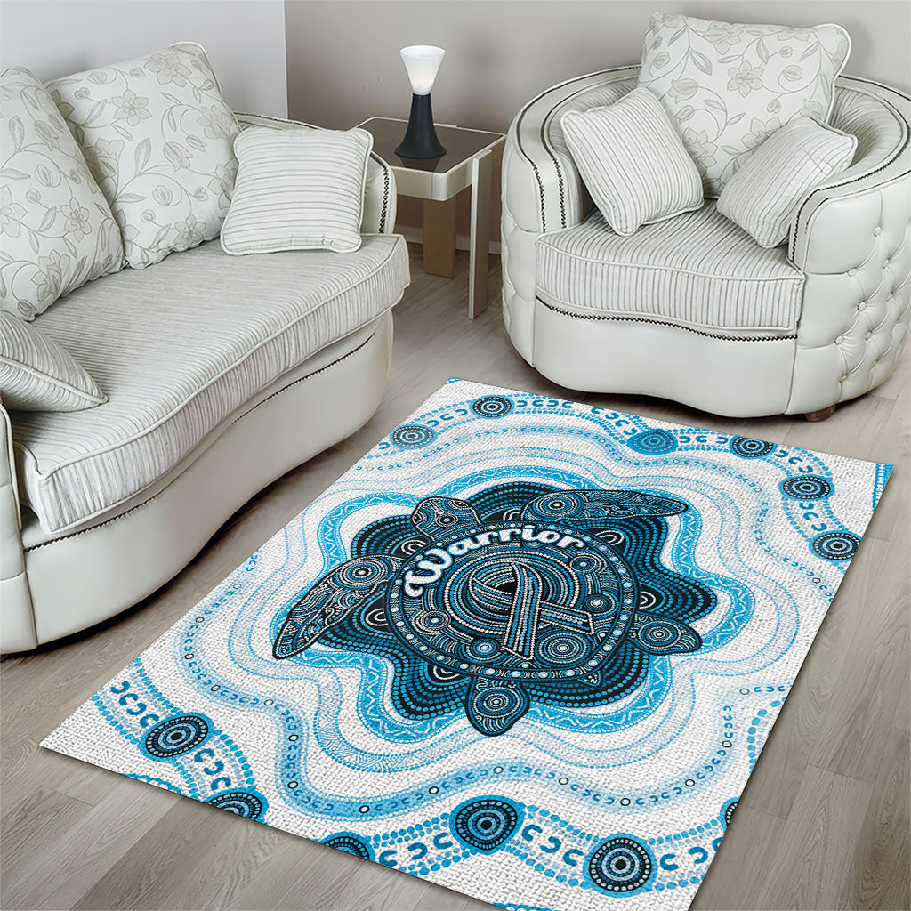 Prostate Cancer Awareness Month Area Rug Warrior Ribbon Turtle Dot Art Pattern