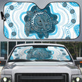 Prostate Cancer Awareness Month Auto Sun Shade Warrior Ribbon Turtle Dot Art Pattern