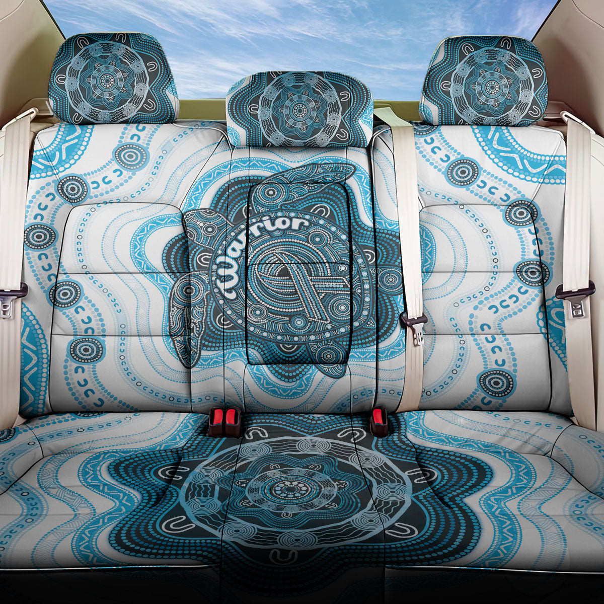 Prostate Cancer Awareness Month Back Car Seat Cover Warrior Ribbon Turtle Dot Art Pattern