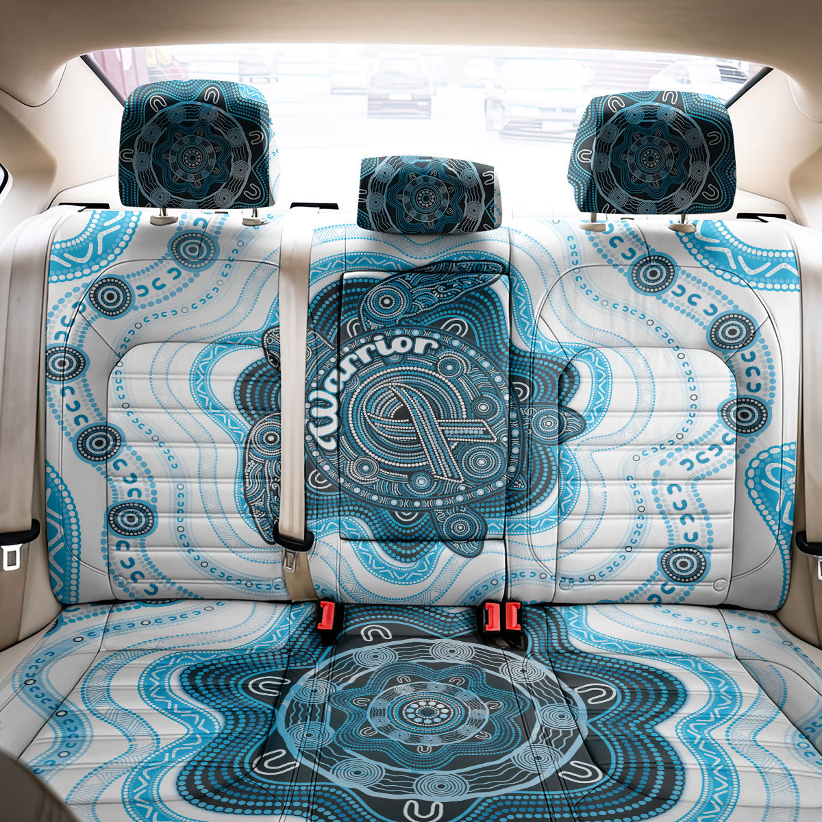 Prostate Cancer Awareness Month Back Car Seat Cover Warrior Ribbon Turtle Dot Art Pattern