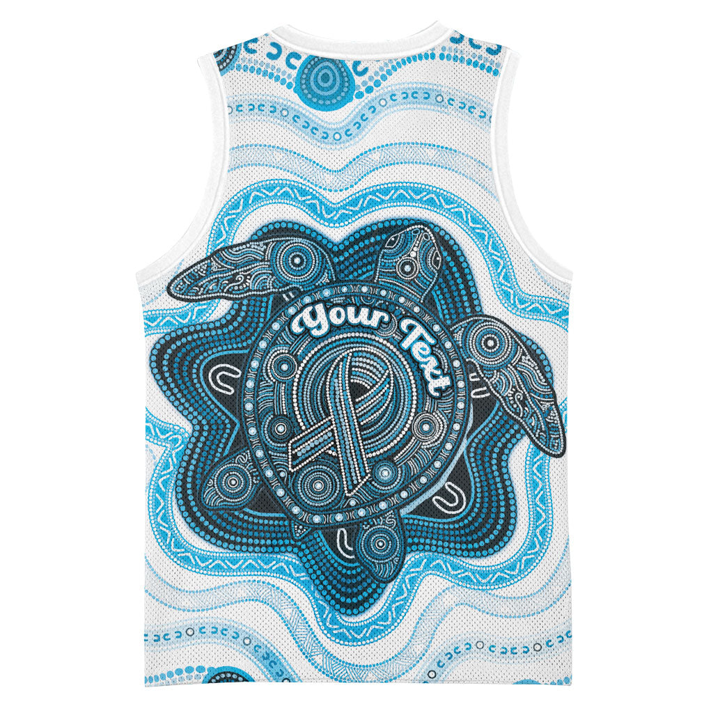 Personalised Prostate Cancer Awareness Month Basketball Jersey Warrior Ribbon Turtle Dot Art Pattern