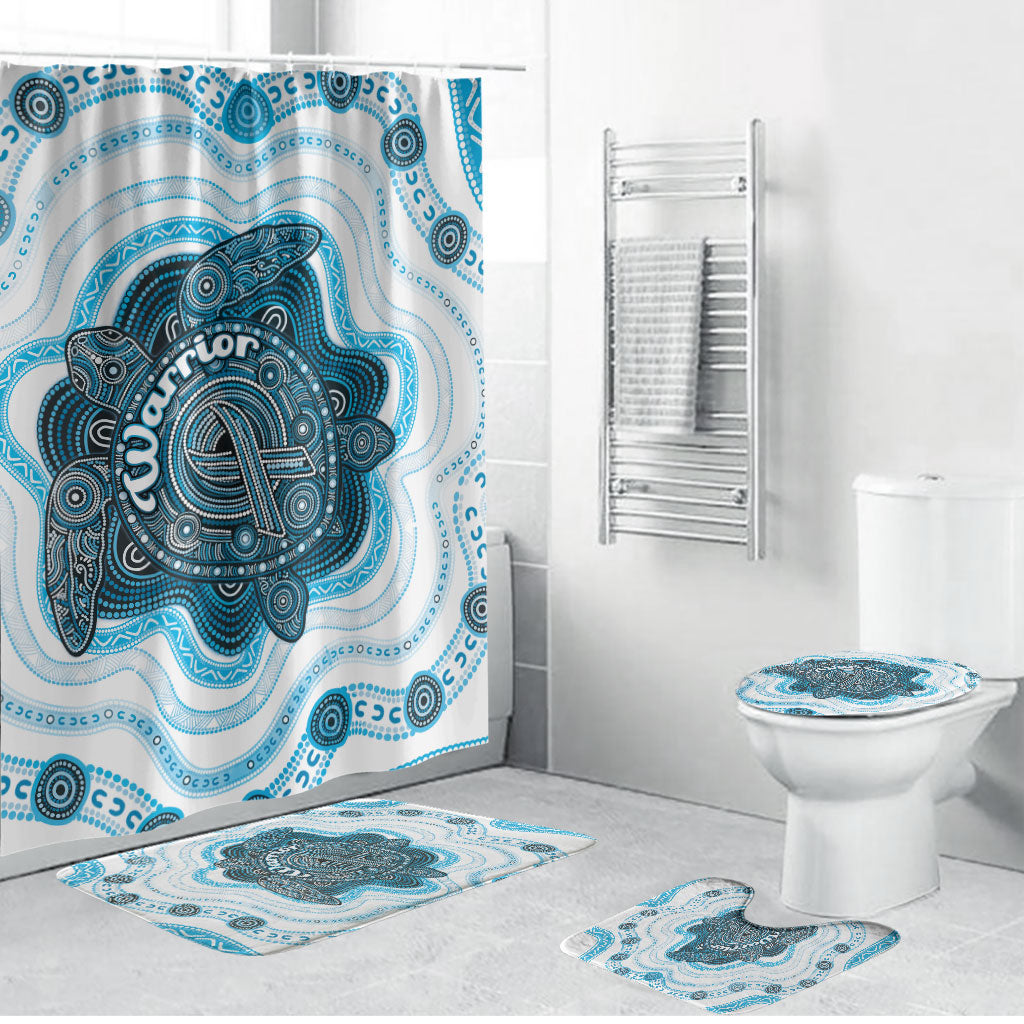 Prostate Cancer Awareness Month Bathroom Set Warrior Ribbon Turtle Dot Art Pattern