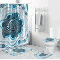 Prostate Cancer Awareness Month Bathroom Set Warrior Ribbon Turtle Dot Art Pattern