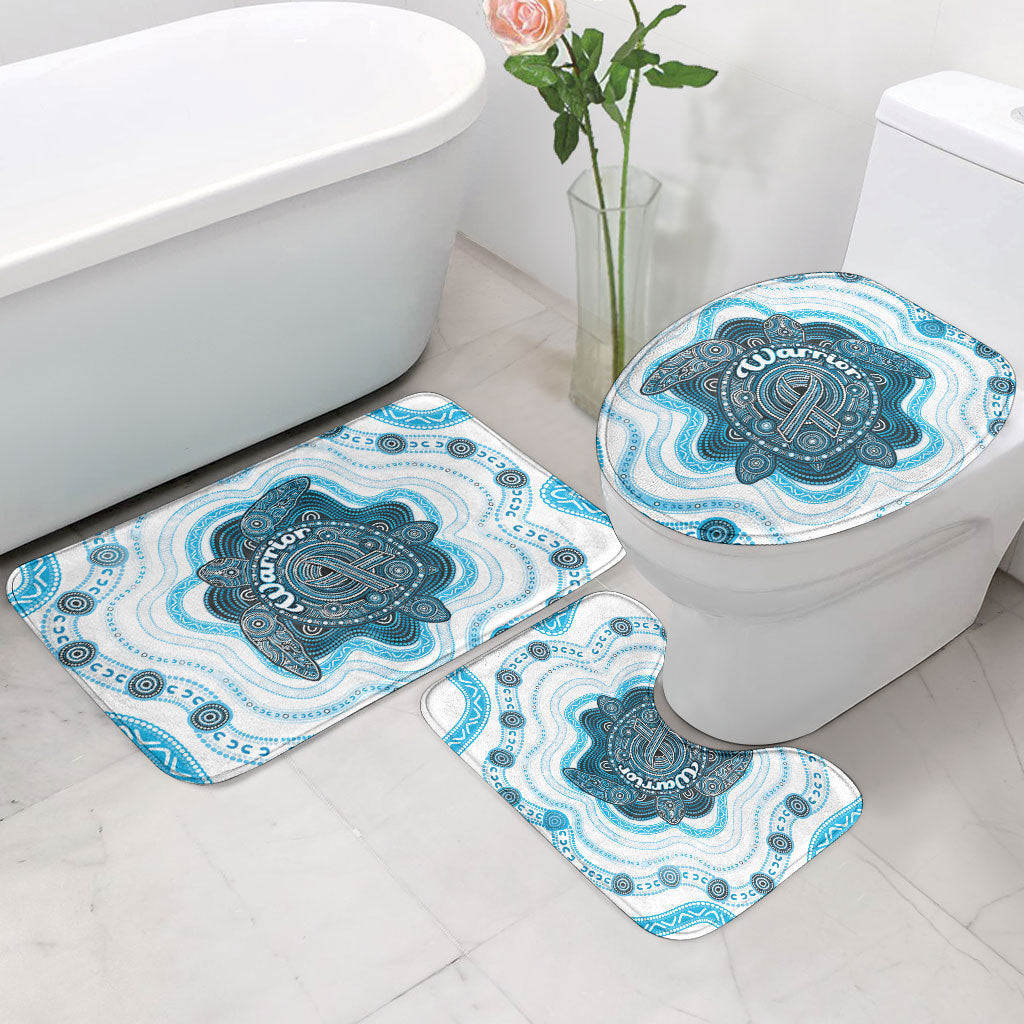 Prostate Cancer Awareness Month Bathroom Set Warrior Ribbon Turtle Dot Art Pattern