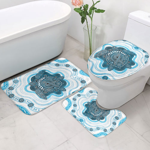 Prostate Cancer Awareness Month Bathroom Set Warrior Ribbon Turtle Dot Art Pattern