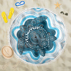 Prostate Cancer Awareness Month Beach Blanket Warrior Ribbon Turtle Dot Art Pattern