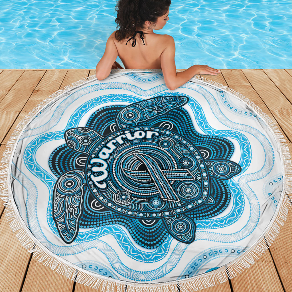 Prostate Cancer Awareness Month Beach Blanket Warrior Ribbon Turtle Dot Art Pattern