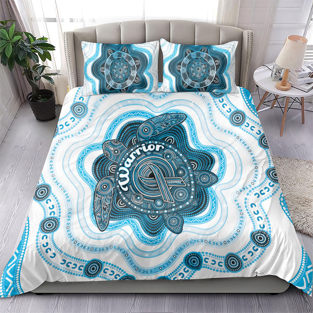 Prostate Cancer Awareness Month Bedding Set Warrior Ribbon Turtle Dot Art Pattern