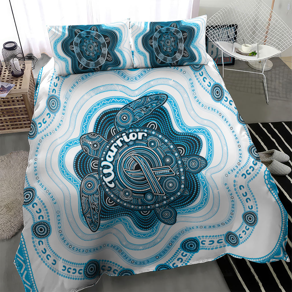 Prostate Cancer Awareness Month Bedding Set Warrior Ribbon Turtle Dot Art Pattern
