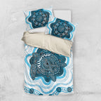 Prostate Cancer Awareness Month Bedding Set Warrior Ribbon Turtle Dot Art Pattern