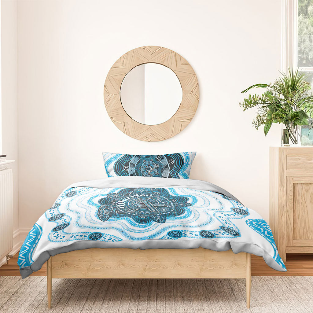 Prostate Cancer Awareness Month Bedding Set Warrior Ribbon Turtle Dot Art Pattern