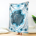 Prostate Cancer Awareness Month Blanket Warrior Ribbon Turtle Dot Art Pattern