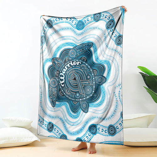 Prostate Cancer Awareness Month Blanket Warrior Ribbon Turtle Dot Art Pattern