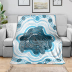 Prostate Cancer Awareness Month Blanket Warrior Ribbon Turtle Dot Art Pattern