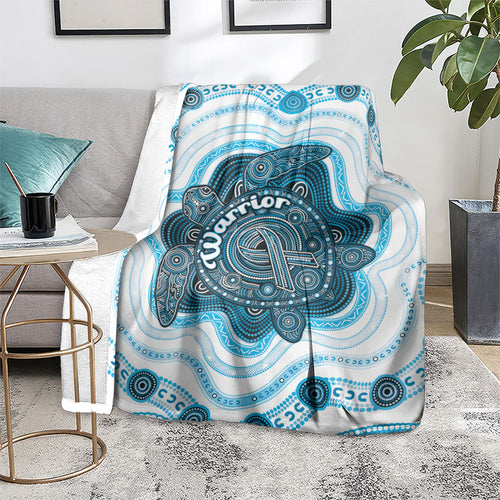 Prostate Cancer Awareness Month Blanket Warrior Ribbon Turtle Dot Art Pattern