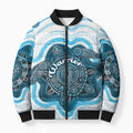 Personalised Prostate Cancer Awareness Month Bomber Puffer Jacket Warrior Ribbon Turtle Dot Art Pattern