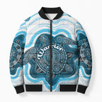 Personalised Prostate Cancer Awareness Month Bomber Puffer Jacket Warrior Ribbon Turtle Dot Art Pattern