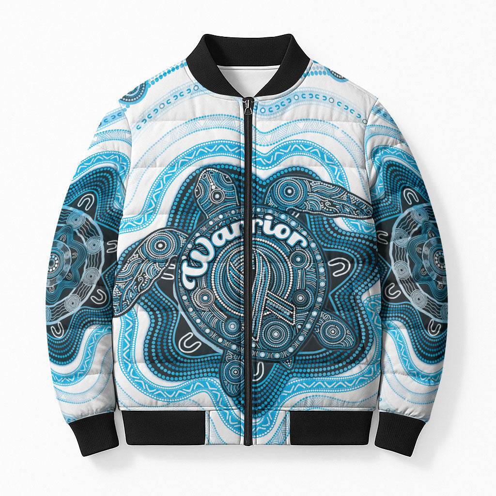 Personalised Prostate Cancer Awareness Month Bomber Puffer Jacket Warrior Ribbon Turtle Dot Art Pattern