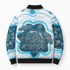 Personalised Prostate Cancer Awareness Month Bomber Puffer Jacket Warrior Ribbon Turtle Dot Art Pattern