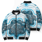 Personalised Prostate Cancer Awareness Month Bomber Puffer Jacket Warrior Ribbon Turtle Dot Art Pattern