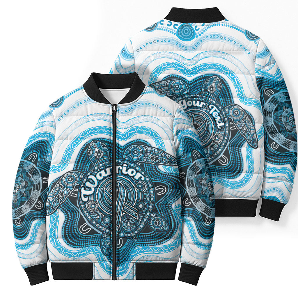 Personalised Prostate Cancer Awareness Month Bomber Puffer Jacket Warrior Ribbon Turtle Dot Art Pattern