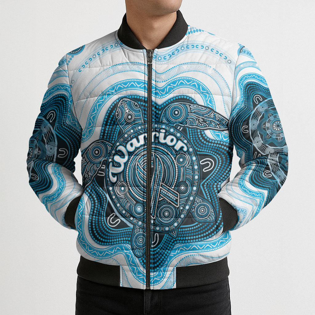 Personalised Prostate Cancer Awareness Month Bomber Puffer Jacket Warrior Ribbon Turtle Dot Art Pattern