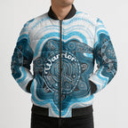Personalised Prostate Cancer Awareness Month Bomber Puffer Jacket Warrior Ribbon Turtle Dot Art Pattern