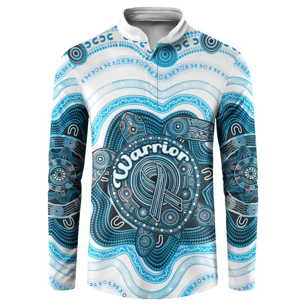 Personalised Prostate Cancer Awareness Month Button Sweatshirt Warrior Ribbon Turtle Dot Art Pattern