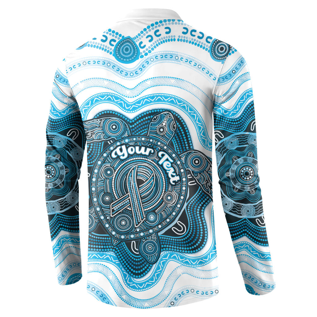 Personalised Prostate Cancer Awareness Month Button Sweatshirt Warrior Ribbon Turtle Dot Art Pattern