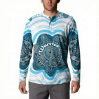 Personalised Prostate Cancer Awareness Month Button Sweatshirt Warrior Ribbon Turtle Dot Art Pattern