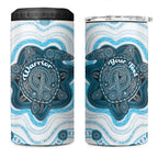 Personalised Prostate Cancer Awareness Month 4 in 1 Can Cooler Tumbler Warrior Ribbon Turtle Dot Art Pattern