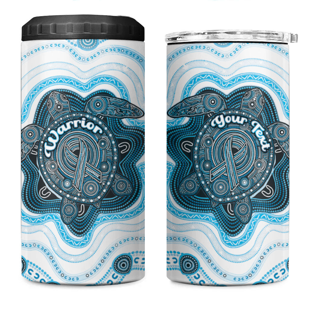 Personalised Prostate Cancer Awareness Month 4 in 1 Can Cooler Tumbler Warrior Ribbon Turtle Dot Art Pattern