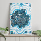 Prostate Cancer Awareness Month Canvas Wall Art Warrior Ribbon Turtle Dot Art Pattern