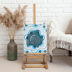 Prostate Cancer Awareness Month Canvas Wall Art Warrior Ribbon Turtle Dot Art Pattern
