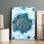 Prostate Cancer Awareness Month Canvas Wall Art Warrior Ribbon Turtle Dot Art Pattern