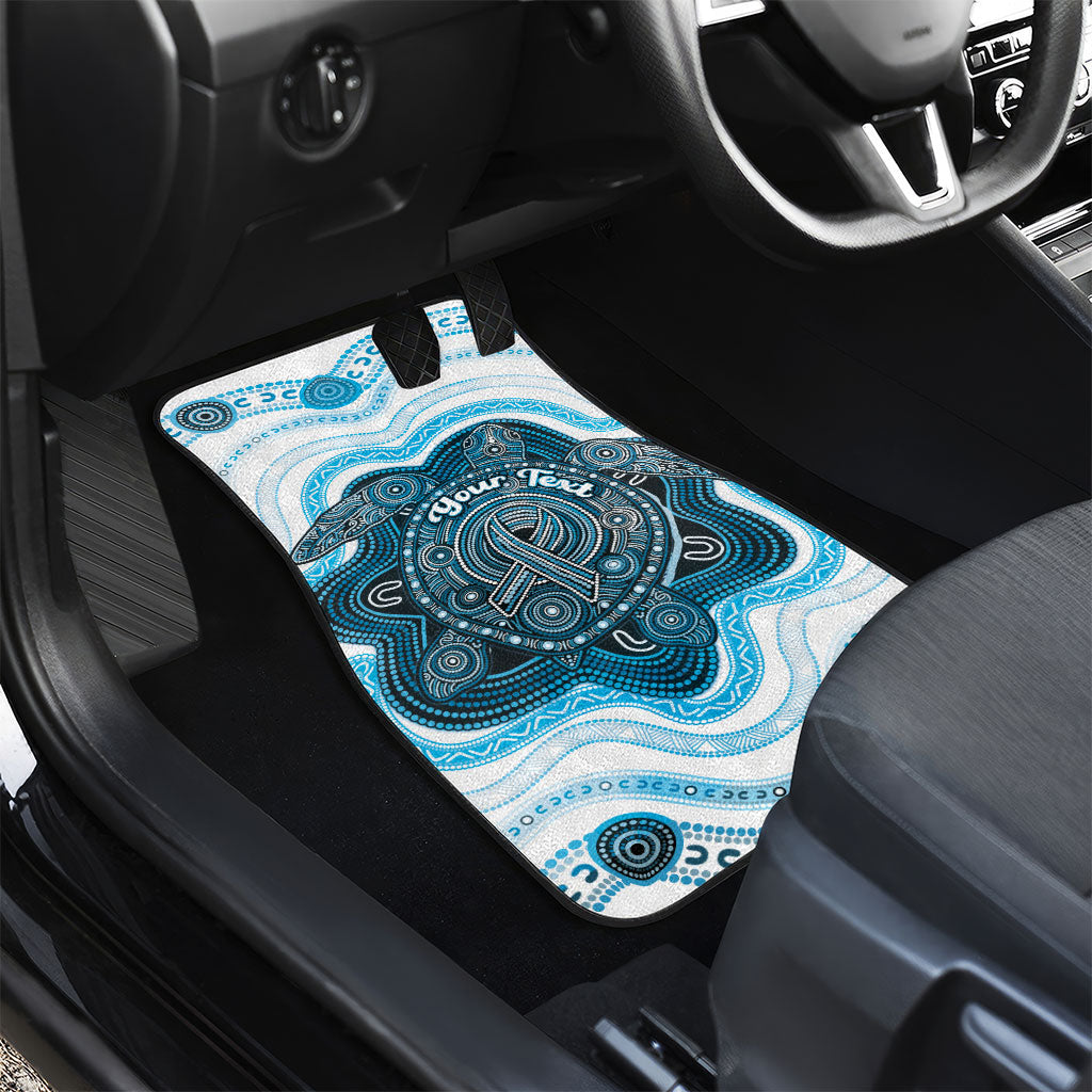 Personalised Prostate Cancer Awareness Month Car Mats Warrior Ribbon Turtle Dot Art Pattern