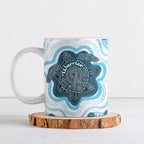 Personalised Prostate Cancer Awareness Month Ceramic Mug Warrior Ribbon Turtle Dot Art Pattern