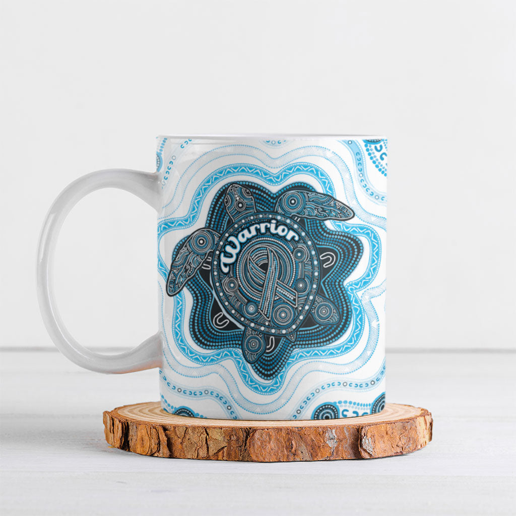 Personalised Prostate Cancer Awareness Month Ceramic Mug Warrior Ribbon Turtle Dot Art Pattern