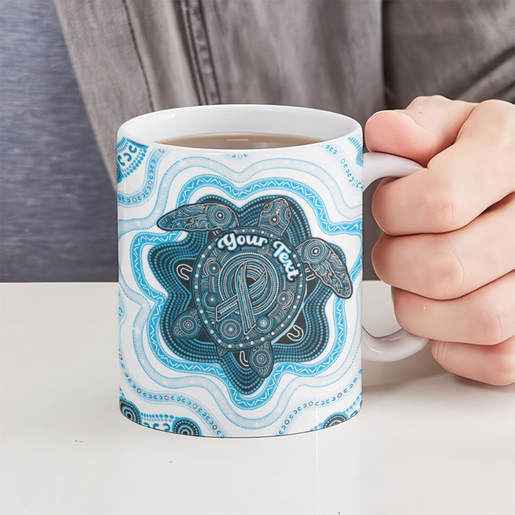 Personalised Prostate Cancer Awareness Month Ceramic Mug Warrior Ribbon Turtle Dot Art Pattern