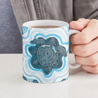 Personalised Prostate Cancer Awareness Month Ceramic Mug Warrior Ribbon Turtle Dot Art Pattern