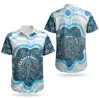Personalised Prostate Cancer Awareness Month Couples Matching Long Sleeve Bodycon Dress and Hawaiian Shirt Warrior Ribbon Turtle Dot Art Pattern