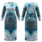 Personalised Prostate Cancer Awareness Month Couples Matching Long Sleeve Bodycon Dress and Hawaiian Shirt Warrior Ribbon Turtle Dot Art Pattern