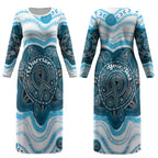 Personalised Prostate Cancer Awareness Month Couples Matching Long Sleeve Bodycon Dress and Long Sleeve Button Shirt Warrior Ribbon Turtle Dot Art Pattern
