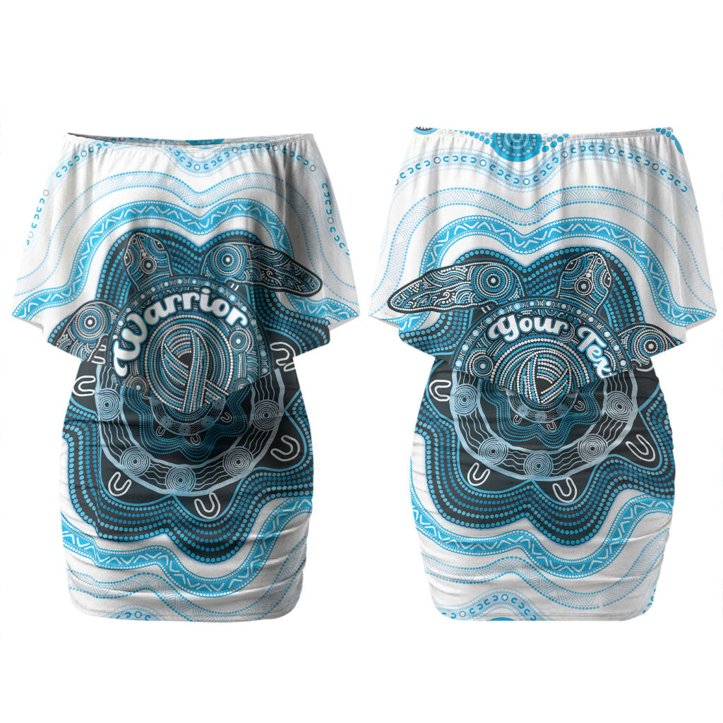 Personalised Prostate Cancer Awareness Month Couples Matching Off Shoulder Short Dress and Long Sleeve Button Shirt Warrior Ribbon Turtle Dot Art Pattern