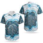 Personalised Prostate Cancer Awareness Month Couples Matching Short Sleeve Bodycon Dress and Hawaiian Shirt Warrior Ribbon Turtle Dot Art Pattern