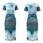 Personalised Prostate Cancer Awareness Month Couples Matching Short Sleeve Bodycon Dress and Hawaiian Shirt Warrior Ribbon Turtle Dot Art Pattern