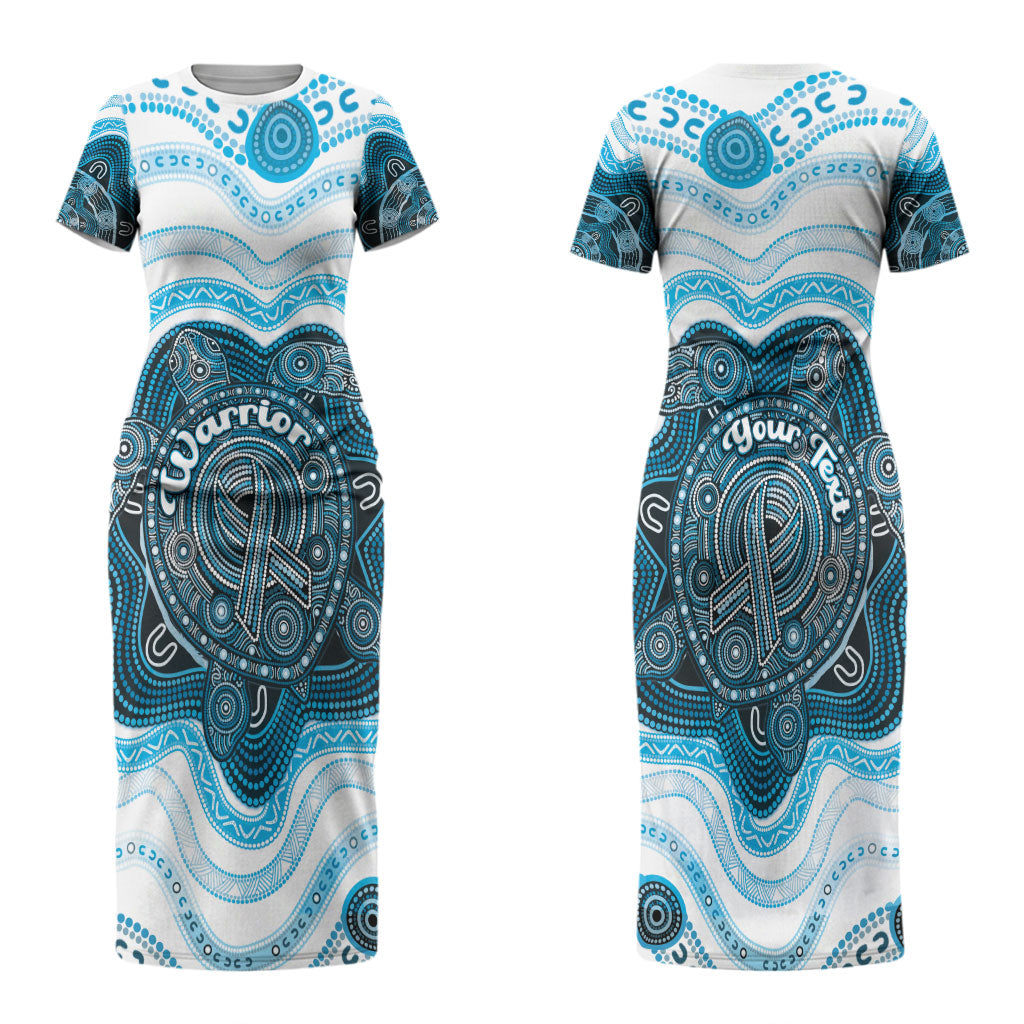 Personalised Prostate Cancer Awareness Month Couples Matching Short Sleeve Bodycon Dress and Hawaiian Shirt Warrior Ribbon Turtle Dot Art Pattern