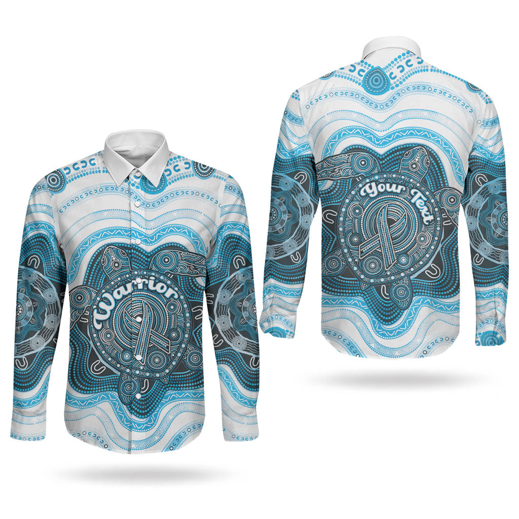 Personalised Prostate Cancer Awareness Month Couples Matching Summer Maxi Dress and Long Sleeve Button Shirt Warrior Ribbon Turtle Dot Art Pattern