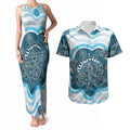 Personalised Prostate Cancer Awareness Month Couples Matching Tank Maxi Dress and Hawaiian Shirt Warrior Ribbon Turtle Dot Art Pattern